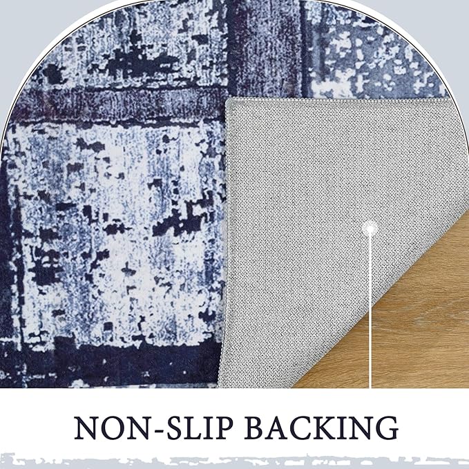 LOCHAS Washable Runner Rugs for Hallway, 2x8 Non Sip Soft Rug for Bedroom Entryway Kitchen Laundry Room, Long Abstract Carpet for Indoor Floor Bedside, Geometric Vintage Home Decor, Pet & kid Friendly