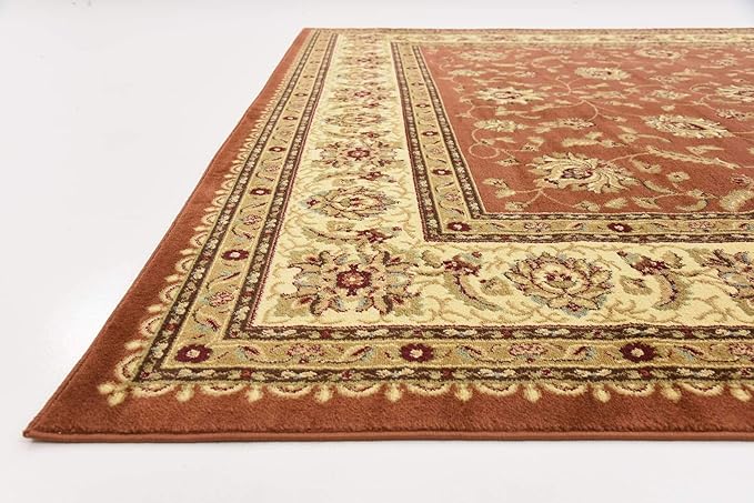 Unique Loom Voyage Collection Traditional Oriental Classic Intricate Design Area Rug (10' 0 x 13' 0 Rectangular, Terracotta/Ivory)