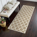 Bavni Hallway Runner Rug Machine Washable, 2x7 Non Slip Lightweight Washable Runners, Moroccan Checkered Rug for Entryway Laundry Kitchen Bathroom Corridor Bedside, Yellow Brown