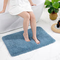 Blue Bathroom Rug 24x36 Non Slip Fluffy Bath Mat for Bathroom Floor Washable Plush Luxury Bath Rug for Tub Soft Shaggy Absorbent Shower Sink Mat