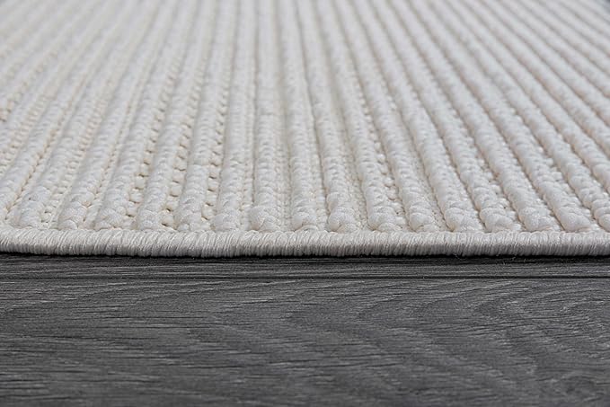 Beverly Rug Micro Loop Large Area Rug White 10x14 Modern Luxury Trellis Geometric Durable Indoor Area Rugs for Living Dining Room Office Stain Resistant Non Shedding Casual Indoor Carpet White 10x14