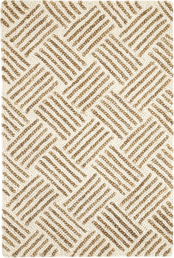 Dash & Albert Layers Ochre Hand Hooked Wool Rug, 9.5 X 13.5 Feet, Yellow/Orange Geometric Pattern - Premium Luxury Hotel Quality Soft Breathable Hypoallergenic Machine Washable Easy Care All Season