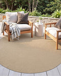 DEXI Round Jute Rug Natural Fiber 5x5, Braided Woven Area Rugs No Shed, Soft Neutral Rustic Carpet Mat for Indoor Outdoor Patio Dining Living Room Bedroom Farmhouse, 5ft, Beige
