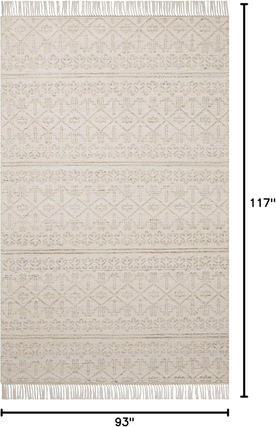Loloi Angela Rose Rivers Collection RIV-03 Sand/Ivory 7'-9" x 9'-9" Reversible Area Rug