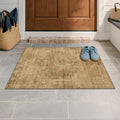 Washable 2x3 Small Entryway Rugs Indoor, Gold and Brown Area Rug for Kitchen, Bathroom, Farmhouse Medallion Indoor Décor, Non Slip Low Pile Stain Resistant Carpet