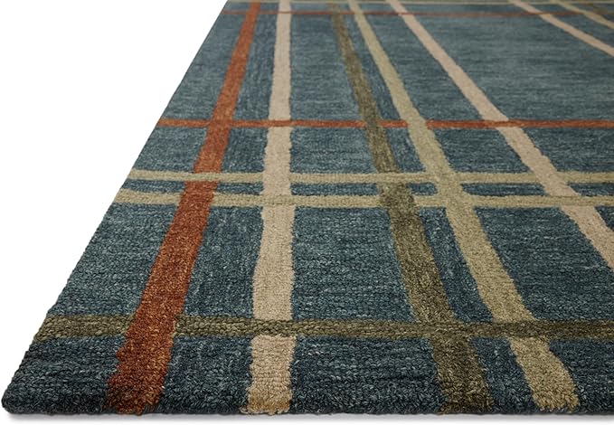 Loloi Magnolia Home by Joanna Gaines Waylon Collection WAY-01 Denim/Multi 2'-6" x 9'-9" Runner Rug