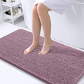 OLANLY Bathroom Rugs 44x24, Extra Soft Absorbent Chenille Bath Rugs, Rubber Backing Quick Dry, Machine Washable Bath Mats for Bathroom Floor, Tub and Shower, Home Decor Accessories, Deep Plum