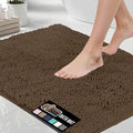 GORILLA GRIP Bath Rug Mat 30x20, Thick Soft Absorbent Chenille, Quick Dry Microfiber Mats, Rubber Backing Washable Shower Floor Rugs, US Designed Bathroom Bathmat Home Decor Accessories, Brown