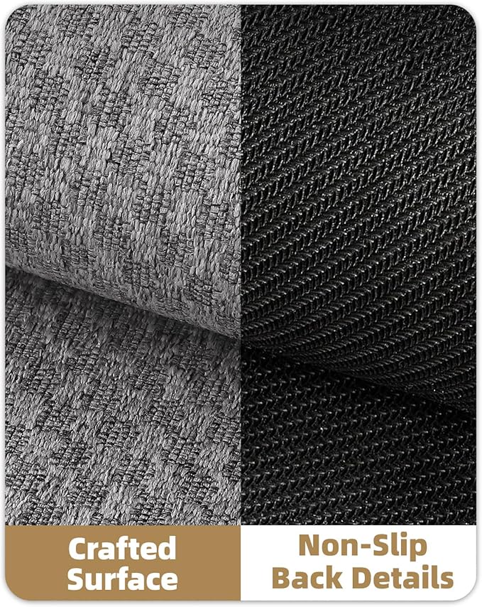 Color&Geometry Thin Front Door Mat Indoor Entrance Non Slip Rubber Backed, 24"x36" Indoor Door Mats for Entryway, Dirt Trapper Doormat, Washable Front Door Rugs, Dark Grey (Rolled-up NO Creases)