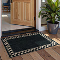 OJIA Easy Jute Kitchen Rug, 2x3 Black Indoor Door Mat Checkered Washable Area Rug Non-Slip Farmhouse Modern Outdoor Doormat Front Door Mat Indoor Entrance Throw Rugs for Entryway Doorway Bathroom