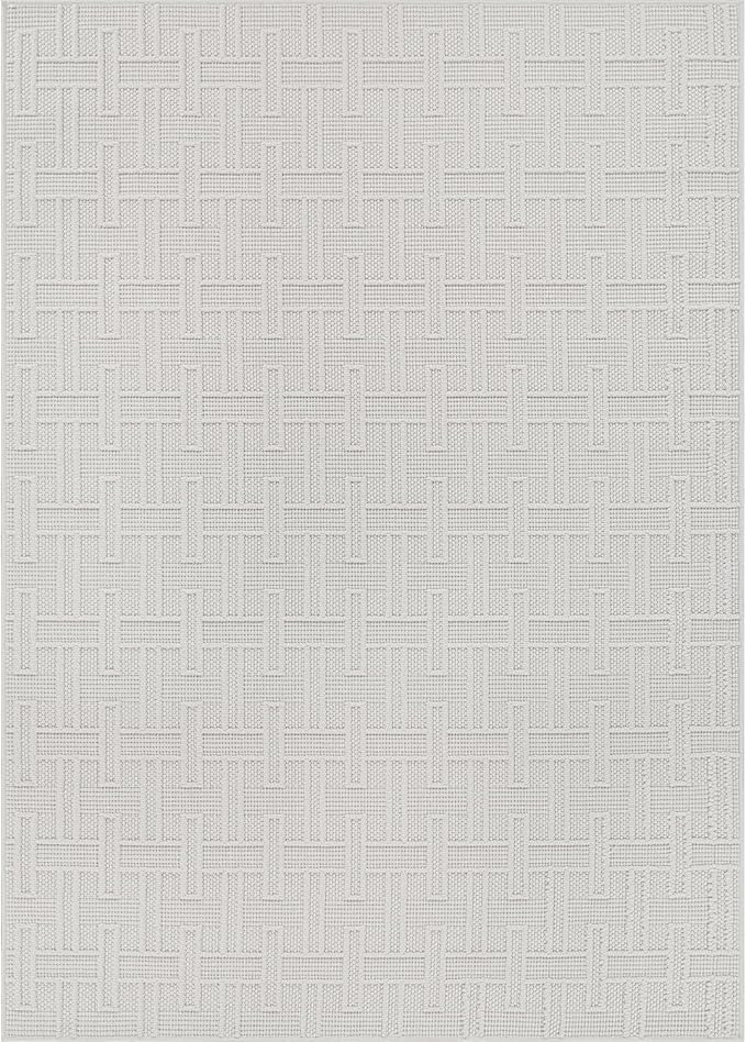 Micro Loop Indoor Rug White 6x9 Boho Geometric Neutral Area Rugs for Living Room Soft Luxury Modern Low and High Pile Durable Stain Resistant Non-Shedding Indoor Area Carpet 6 x 9