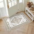 SOULFUL Medium Pile 2x3 Entryway Rug - Soft Foot Feel Small Area Rug - Brown Boho Floral - Washable Non-Slip - Perfect for Hallway Kitchen Bedroom Bathroom Indoor Entrance