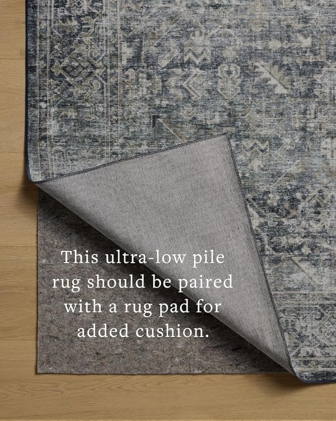 Loloi Amber Lewis Josie Collection JOS-01 Ocean/Natural 2'-0" x 5'-0", .13" Pile Height, Low Profile, Machine Washable, Accent Rug