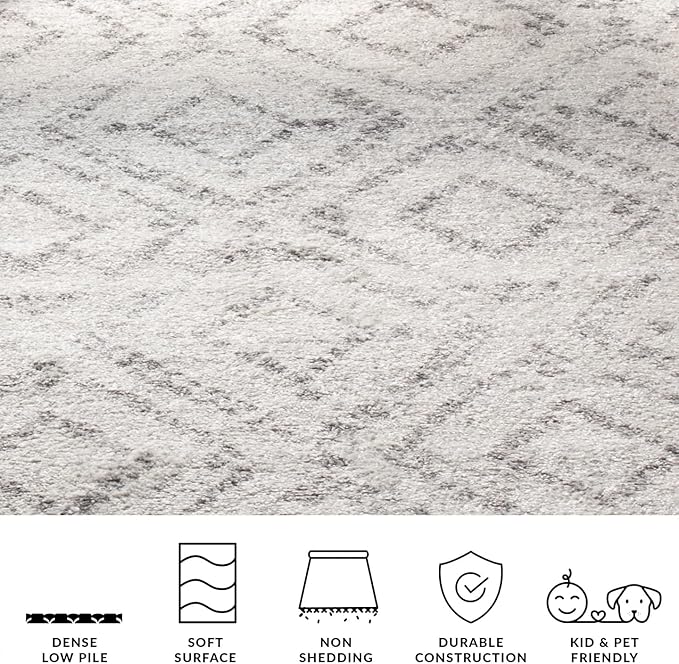SAFAVIEH Adirondack Collection Runner Rug - 2'6" x 18', Light Grey & Grey, Modern Diamond Distressed Design, Non-Shedding & Easy Care, Ideal for High Traffic Areas in Living Room, Bedroom (ADR131C)