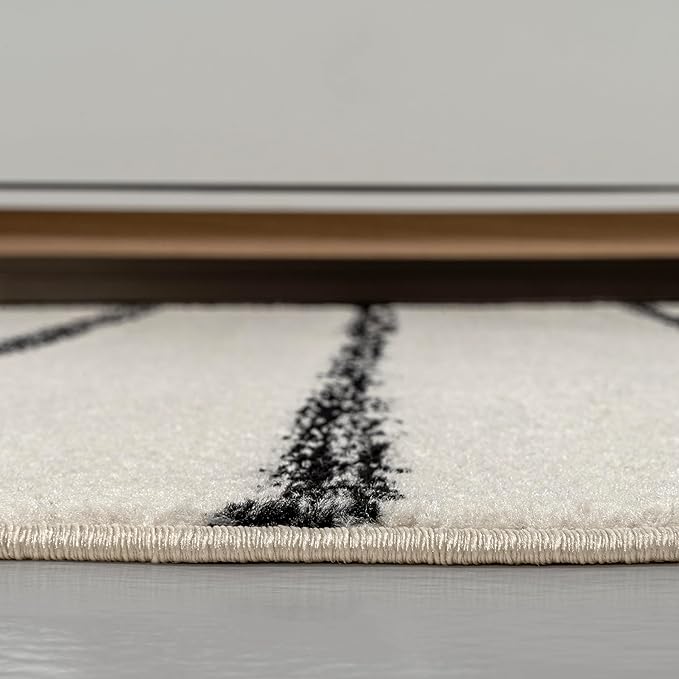 JONATHAN Y Williamsburg Minimalist Stripe Cream/Black Indoor Area Rug, 3x5, Contemporary, Modern, Easy-Cleaning for Living Room, Bedroom, Kitchen, Pet Friendly, Non-Shedding (MOH201D-3)