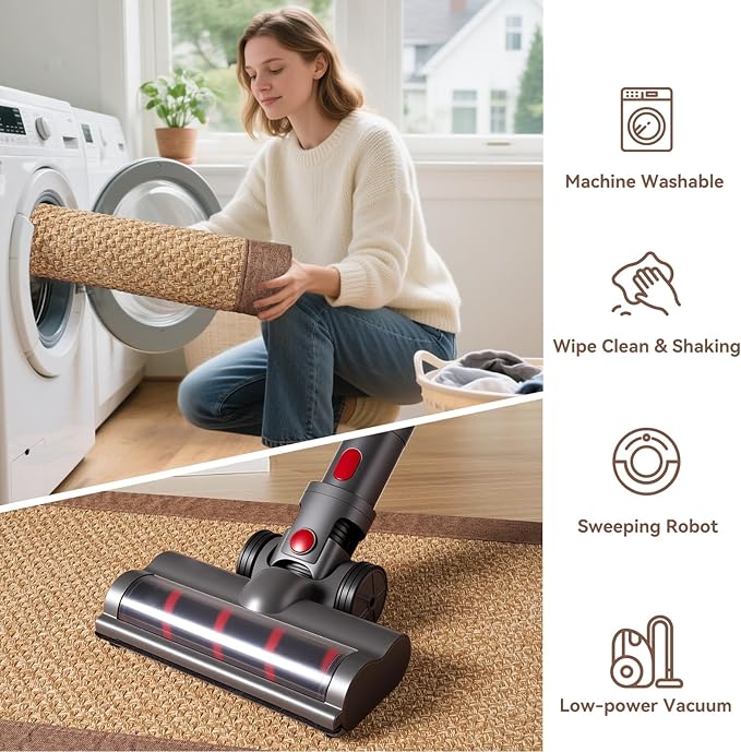 Washable Runner Rug 3x5 Jute Like Entryway Indoor Runner Mat Rugs Non Slip, Woven Soft Farmhouse Area Boho Floor Carpet for Hallway Kitchen Laundry Hall Backdoor Bedroom Living Room, Brown
