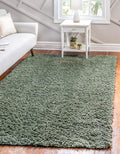 Unique Loom Davos Shag Collection Area Rug - Solid (7' 1" x 10' Rectangle, Sage)