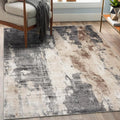 LUXE WEAVERS Euston Collection Gray-Gray 6x9 Modern Abstract Area Rug