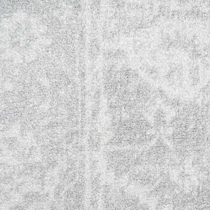 Nourison Home Astra Machine Washable Grey 2'2" x 8' Area Rug - Easy Clean, Non Shedding, Bed Room, Living Room, Dining Room, Kitchen (8' Runner)