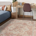 RUGGABLE Washable Area Rug – Kamran Rose Pink 5x7, Stain-Resistant, Non-Slip – Medium Machine Washable Rugs for Living Room, Bedroom, Hallway, Entryway & Office–with Standard Pad