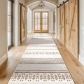 BESTSWEETIE 2x10 Area Rugs for Living Room Washable Moroccan Farmhouse Neutral Geometric Low Pile Non-Slip Soft Print Pattern Rug for Bedroom Kitchen Dining Room Entryway Cream/Brown/Pink