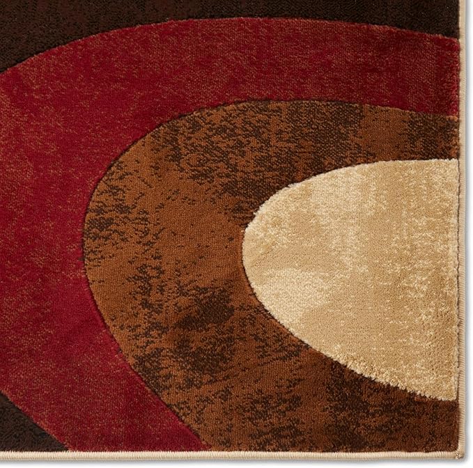 Home Dynamix Tribeca Slade Modern Area Rug, Abstract Brown/Red 18.9"x31.5"