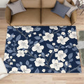 Boho Rugs for Bedroom - 2x3 Area Rug - Blue White Flowers Rugs for Living Room, Vintage Modern Flowers Rug, Washable Home Decor Carpet