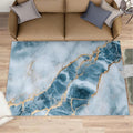 8x10 Abstract Marble Rugs for Living Room - Blue-White-Marble Large Area Rug, Luxury Stone Pattern Modern Boy Nursery Rug Soft Washable for Classroom Office Bedroom Kids Room
