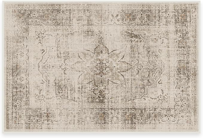RUGGABLE Washable Vintage Area Rug – Sarrah Hazel 2x3, Stain-Resistant, Non-Slip – Small Machine Washable Rugs for Living Room, Bedroom, Hallway, Entryway & Bathroom–with Cushioned Pad