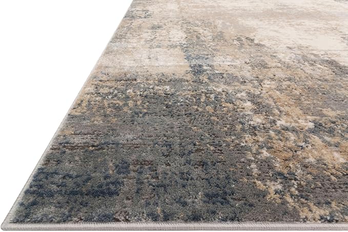 Loloi Teagan Collection TEA-08 Ivory/Mist 5'-3" x 7'-6" Area Rug, Large, Soft Neutral Rug, High-Traffic for Living Room, Bedroom, Home Office, Dining Area