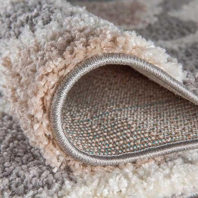 Rugshop Cozy Moroccan Trellis Gray/Cream 5'3" x 7'3" Indoor Shag Area Rug