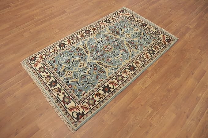 Transitional Collection 5' 0'' X 2' 11'' Rug Rug, All-Over 100% Wool Carpet for Home Décor, Foyer and Hallway