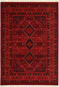 Unique Loom Tekke Collection Area Rug - Sheibani (7' 1" x 10' Rectangle, Red/ Black)