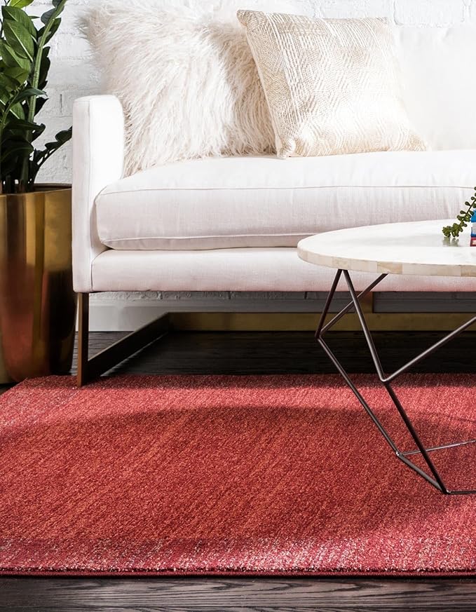 Rugs.com Angelica Collection Rug – 9' x 12' Terracotta Medium Rug Perfect for Living Rooms, Large Dining Rooms, Open Floorplans