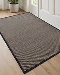 DEXI Ultra Thin Entryway Door Mat 32x48, Non Slip Rubber Backing Inside Entry Mat, Low Profile Easy Clean Dirt Trapper Doormat for Inside Entrance Patio, Black