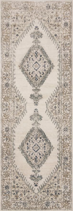 Loloi Teagan Collection TEA-02 Oatmeal/Ivory 9'-9" x 13'-6" Area Rug, Large, Soft Neutral Rug, High-Traffic for Living Room, Bedroom, Home Office, Dining Area