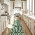 Area Rug 2x8, Moroccan Trellis Print Carpet, Machine Washable Non-Slip Rugs for Living Room, Bedroom, Dining Room & Entryway, Green