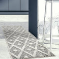 Antep Rugs Palafito 2x5 Geometric Shag Diamond High-Low Pile Textured Indoor Area Rug (Gray, 2' x 5')