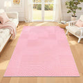 Pauwer 5x7 Washable Area Rugs for Living Room Modern Pink Solid Color Soft Fluffy Rugs for Bedroom Non Slip Boho Accent Indoor Mat Floor Carpet Cover for Kids Room Dining Room Kitchen Office, Pink