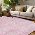 Andency 6x9 Area Rugs, Large Shag Fluffy Soft Shaggy Rugs for Living Room Bedroom, Non-Slip Tie-Dyed White Pink Thick Plush Carpet for Kids Girls and Boys, Dorm Nursery Home Decor Aesthetic