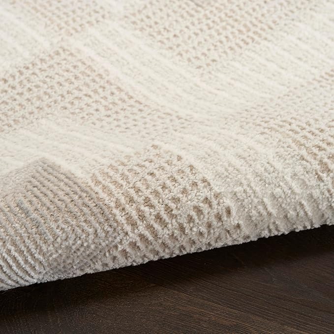 Nourison Home Nordic Ivory Beige 2' x 6' Area Rug - Easy Clean, Non Shedding, Bed Room, Living Room, Dining Room, Kitchen (6' Runner)