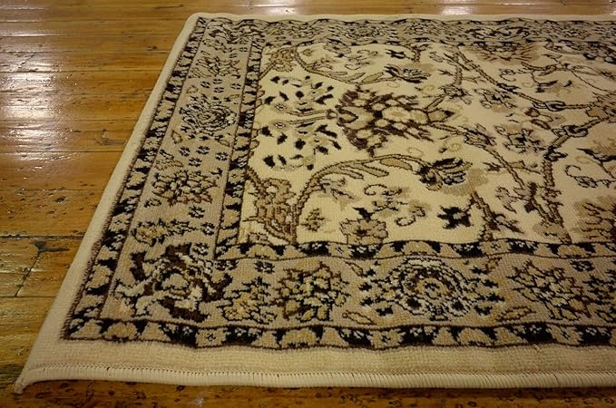 Unique Loom Sialk Hill Collection Area Rug - Washington (2' 11" x 16' 5" Runner Ivory/Black)