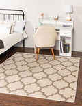 Rugs.com Lattice Collection Rug – 8 Ft Square Beige and Light Brown Medium-Pile Rug Perfect for Living Rooms, Kitchens, Entryways