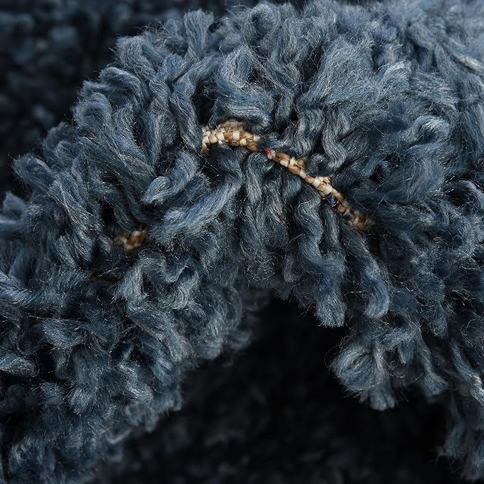 Unique Loom Davos Shag Collection Area Rug - Solid (2' 7" x 16' 5" Runner, Marine Blue)