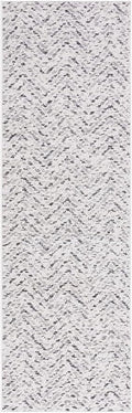SAFAVIEH Adirondack Collection Runner Rug - 2'6" x 20', Ivory & Charcoal, Chevron Design, Non-Shedding & Easy Care, Ideal for High Traffic Areas in Living Room, Bedroom (ADR104N)