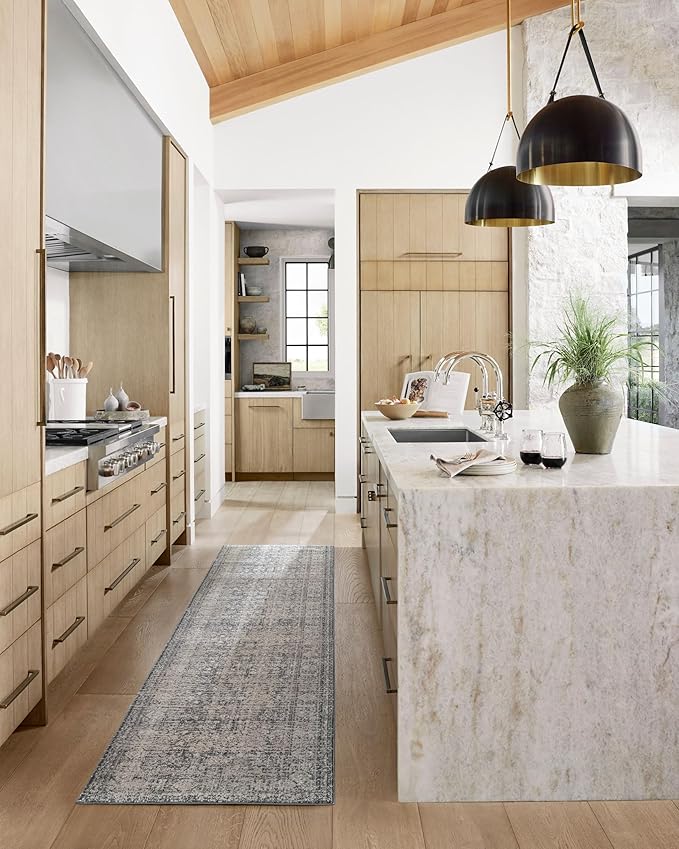 Loloi Amber Lewis Alie Collection ALE-03 Charcoal/Dove 2'-7'' x 12'-0'', .13'' Pile Height, Runner Rug