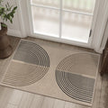 Easy Jute Rainbow Entryway Rug, 2x3 Washable Non-Slip Indoor Outdoor Doormat, Neutral Boho Farmhouse Small Kitchen Rug Modern Abstract Throw Rugs for Entrance Bedroom Bathroom
