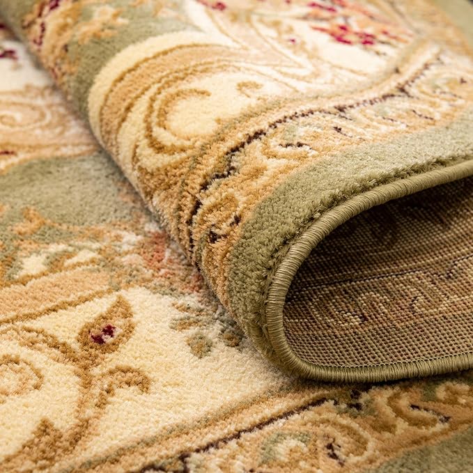 Rugs.com Chateau Collection Rug - 5 Ft Square Green Medium Pile Rug