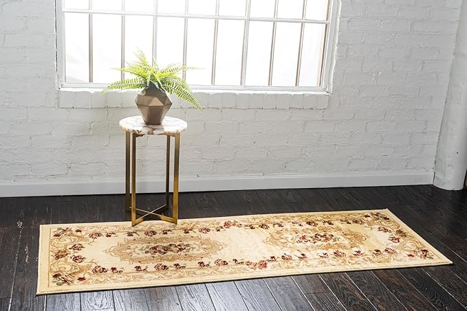 Rugs.com Chateau Collection Rug - 13 Ft Runner Cream Medium Pile Rug