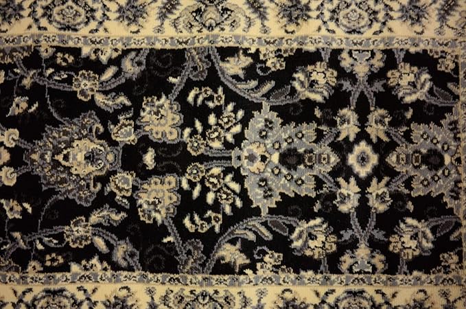 Unique Loom Sialk Hill Collection Area Rug - Washington (2' 7" x 10' Runner Black/Gray)